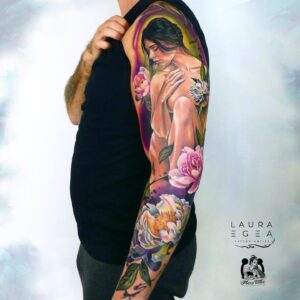 Luxury custom color realism tattoo by realism specialist Laura Egea in Dallas, Texas