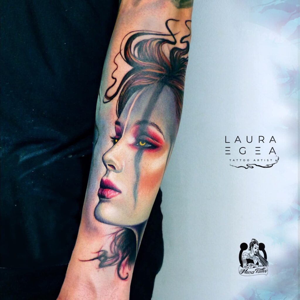 Signature Fantasy Tattoo Portrait by laura Egea in Dallas, Texas