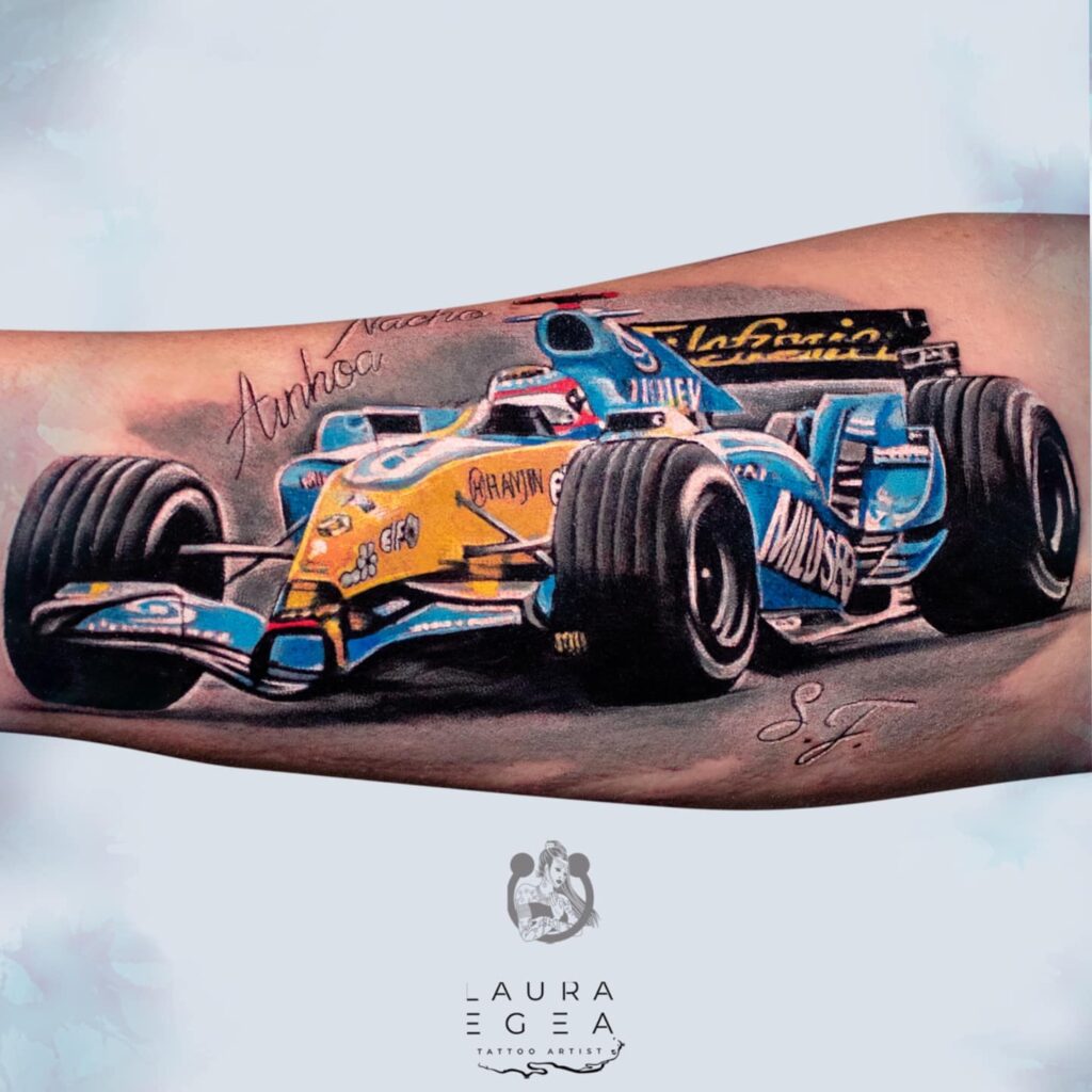 Detailed color realism tattoo in color realism style by Laura Egea Dallas Texas