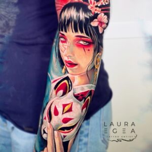 Color realism tattoo by Laura Egea, tattoo artist in Dallas