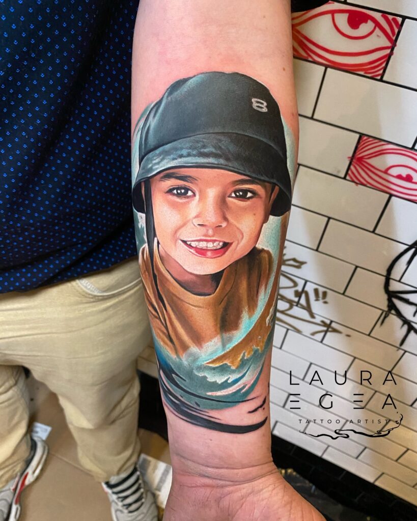 Award-winning tattoo portrait by Laura Egea Tattoo Artist